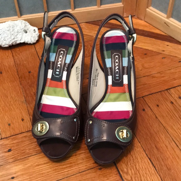 Coach Shoes - Women’s Coach Peep Toe Sling Back Heels